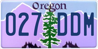 OR license plate 027DDM