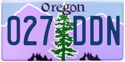 OR license plate 027DDN