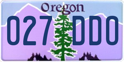 OR license plate 027DDO