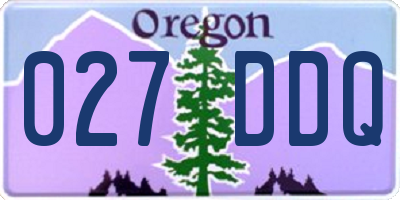 OR license plate 027DDQ