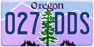 OR license plate 027DDS