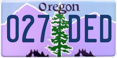 OR license plate 027DED