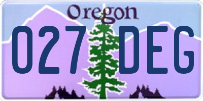 OR license plate 027DEG