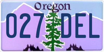OR license plate 027DEL