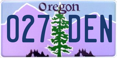 OR license plate 027DEN
