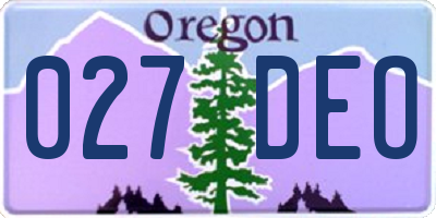 OR license plate 027DEO