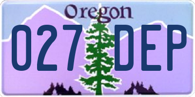 OR license plate 027DEP