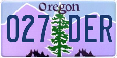 OR license plate 027DER
