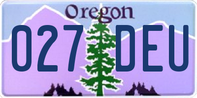 OR license plate 027DEU