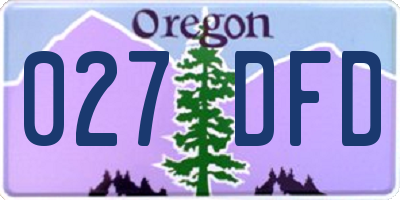 OR license plate 027DFD