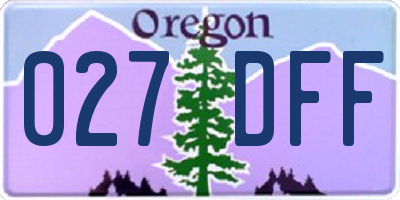 OR license plate 027DFF