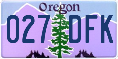 OR license plate 027DFK