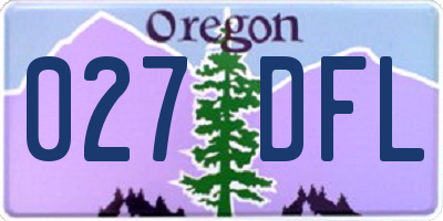 OR license plate 027DFL