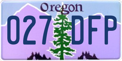 OR license plate 027DFP