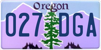 OR license plate 027DGA