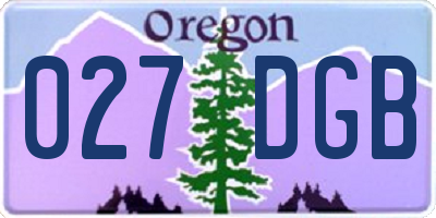 OR license plate 027DGB