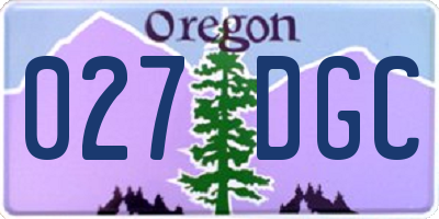 OR license plate 027DGC