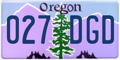 OR license plate 027DGD