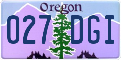 OR license plate 027DGI