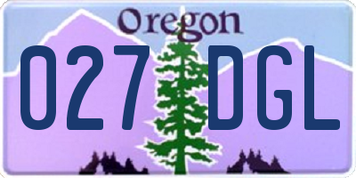 OR license plate 027DGL