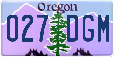OR license plate 027DGM