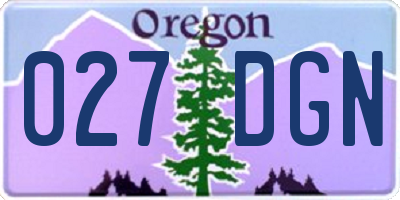 OR license plate 027DGN