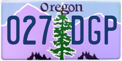 OR license plate 027DGP