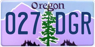 OR license plate 027DGR