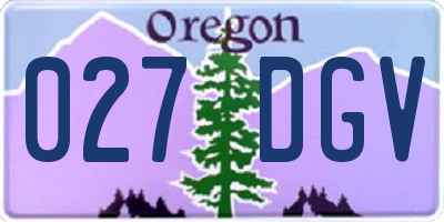 OR license plate 027DGV
