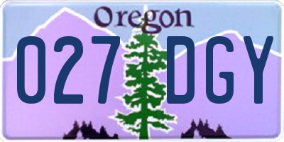 OR license plate 027DGY