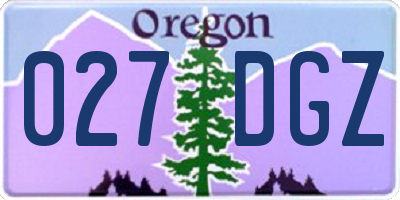 OR license plate 027DGZ