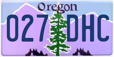 OR license plate 027DHC