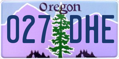 OR license plate 027DHE