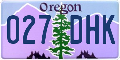OR license plate 027DHK