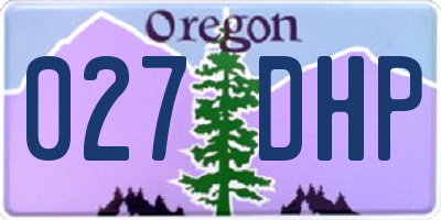 OR license plate 027DHP
