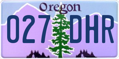 OR license plate 027DHR