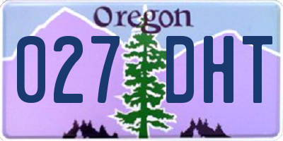 OR license plate 027DHT