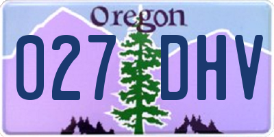 OR license plate 027DHV