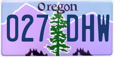 OR license plate 027DHW