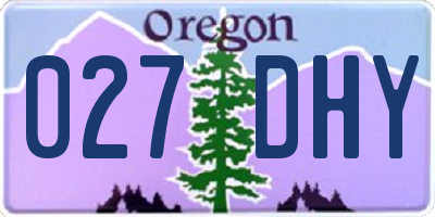 OR license plate 027DHY