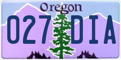 OR license plate 027DIA