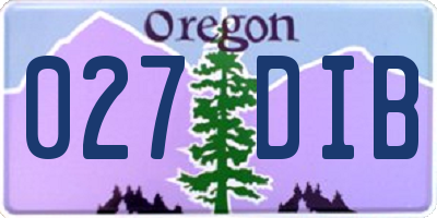 OR license plate 027DIB