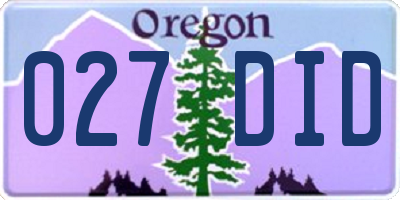 OR license plate 027DID
