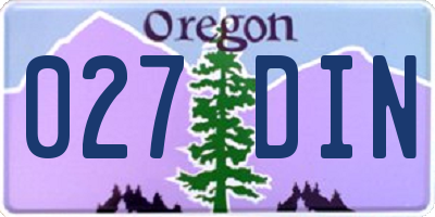 OR license plate 027DIN