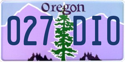 OR license plate 027DIO