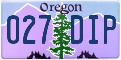 OR license plate 027DIP