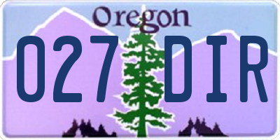 OR license plate 027DIR