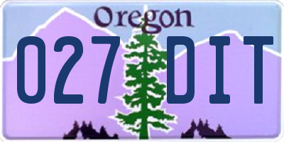 OR license plate 027DIT