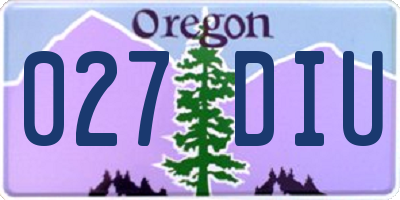 OR license plate 027DIU