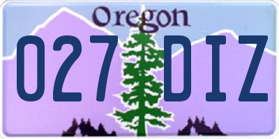 OR license plate 027DIZ